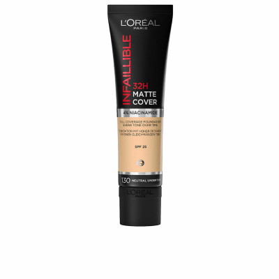 Base per Trucco Fluida LOreal Make Up Infalible 32H Matte Cover Nº 130 neutral undertone Spf 25