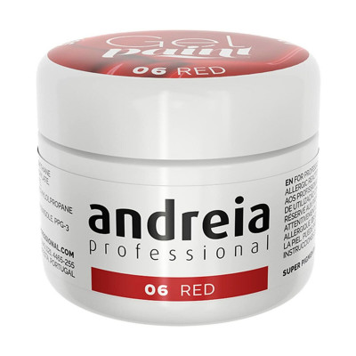 Gel per unghie Andreia Gel Paint 4 ml Rosso Nº 06