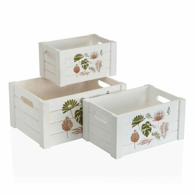 Set di Scatole Decorative Versa Roxanne Legno (28 x 15 x 40 cm) (3 pcs)