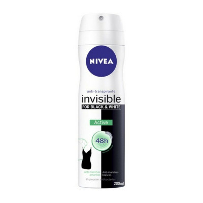 Deodorante Spray Black  White Invisible Active Nivea (200 ml)