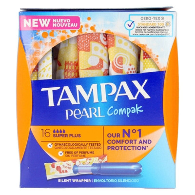 Assorbente Interno Super Plus Pearl Compak Tampax (16 Pezzi)