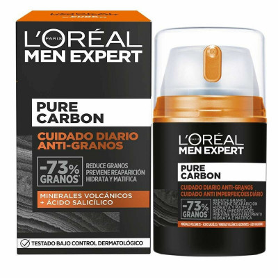 Crema Detergente LOreal Make Up Men Expert Pure Carbon Idratante Matificante Anti-acne (50 ml)