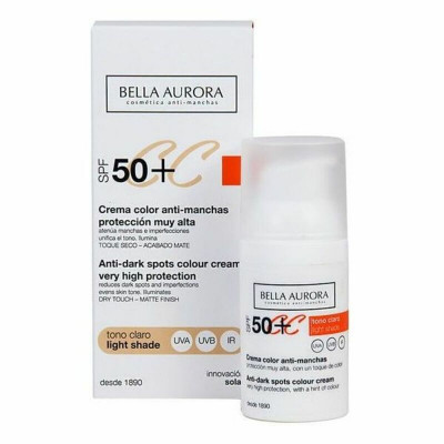 Crema Antimacchie CC Cream Bella Aurora Tonalità Chiara Spf 50 (30 ml)