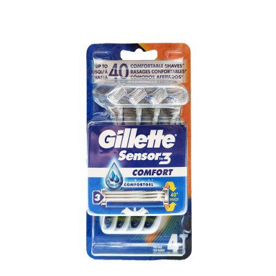 Rasoio Manuale per Barba Gillette Sensor 3 Confort (4 Unità)