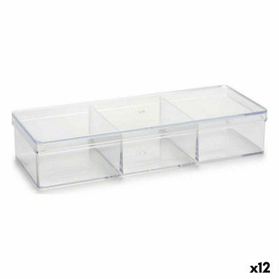 Secchio organizzatore Trasparente Plastica 20 x 3,5 x 7 cm (12 Unità)