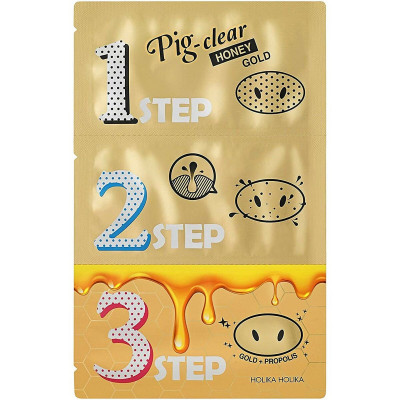 Maschera per Pori Dilatati Holika Holika Pig Clear Honey Gold 3 Step